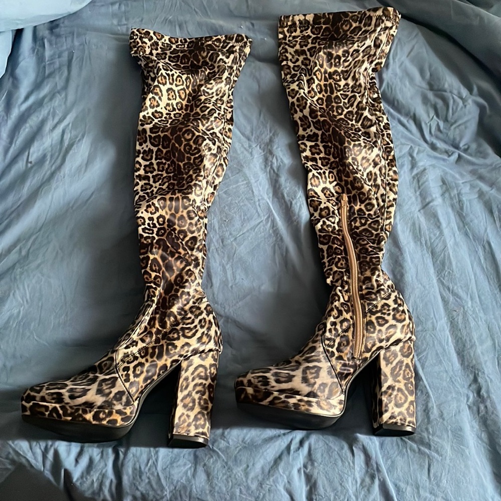 Long Cheetah Print Boot